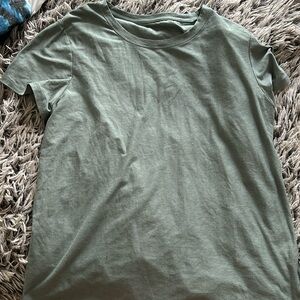 greenish-grey tshirt